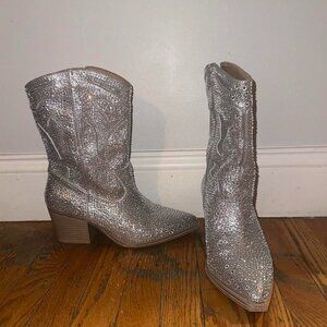 Silver Gem Cowgirl Boots